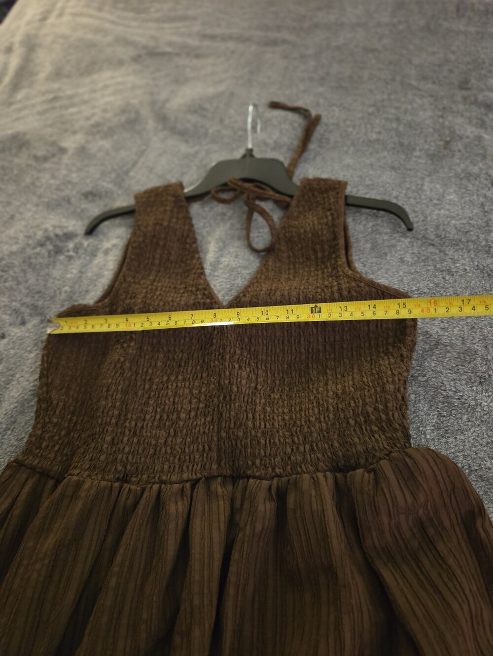ASOS Design Crinkled Tiered Midi Sundress Size L - Picture 8 of 9